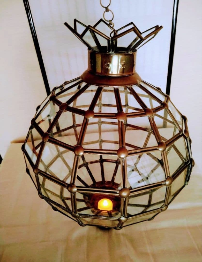 Antique オブジェ ガラス・真鍮 レトロ