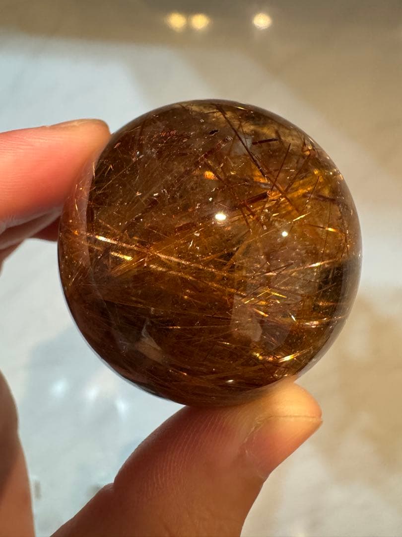 【極美品】トルマリンルチル 丸玉 天然石