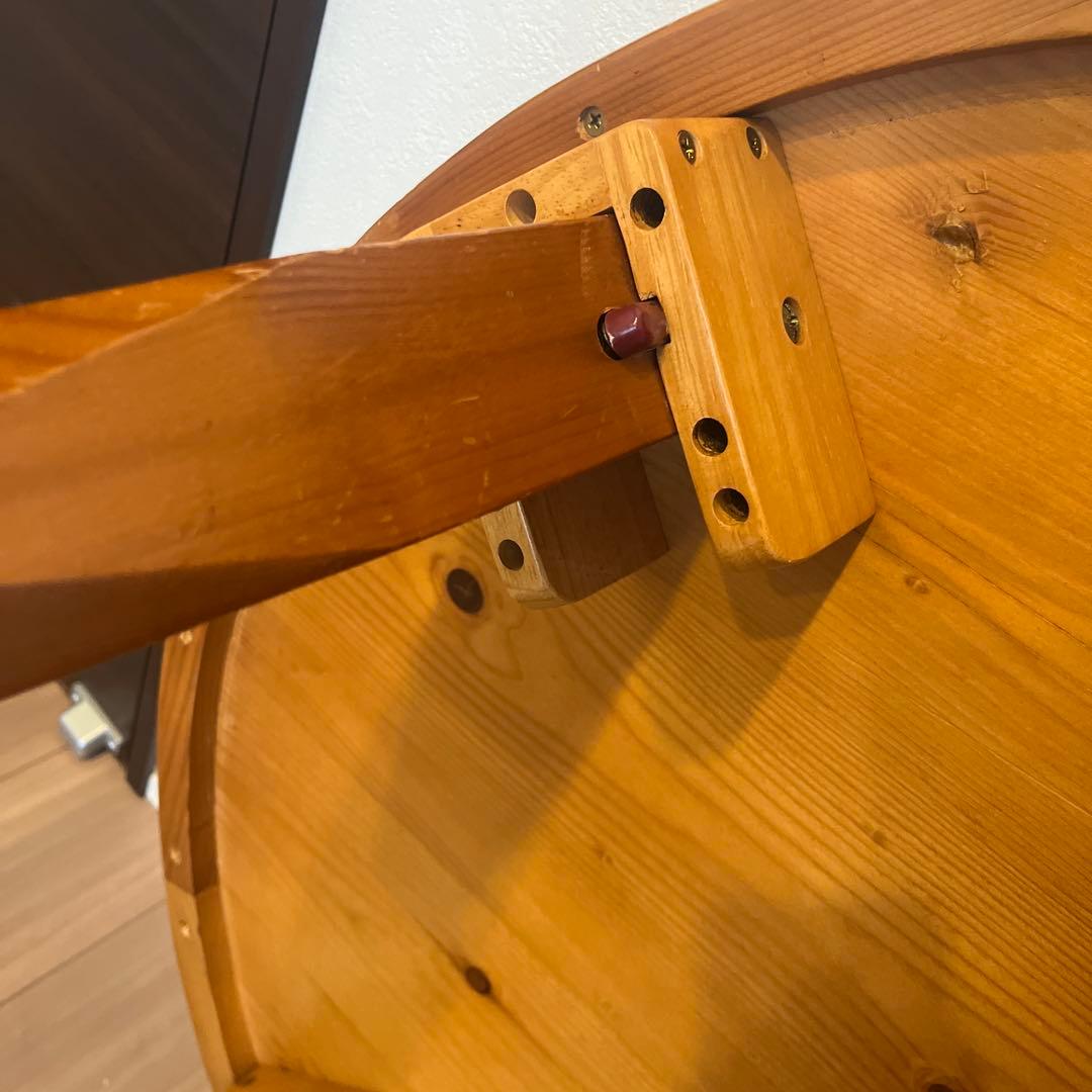 カイム　折りたたみ円形座卓ちゃぶ台　φ90cm、高さ30cm