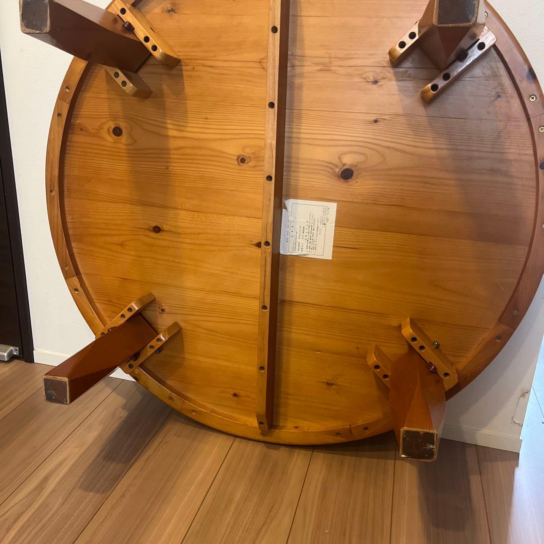 カイム　折りたたみ円形座卓ちゃぶ台　φ90cm、高さ30cm