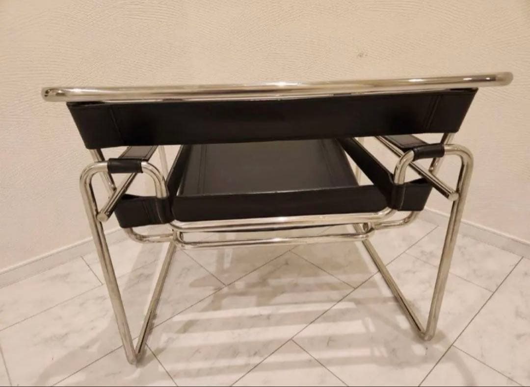 【極美品】マルセル・ブロイヤー/ワシリーチェア/スチールパイプ椅子/合皮