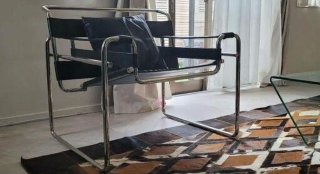 【極美品】マルセル・ブロイヤー/ワシリーチェア/スチールパイプ椅子/合皮