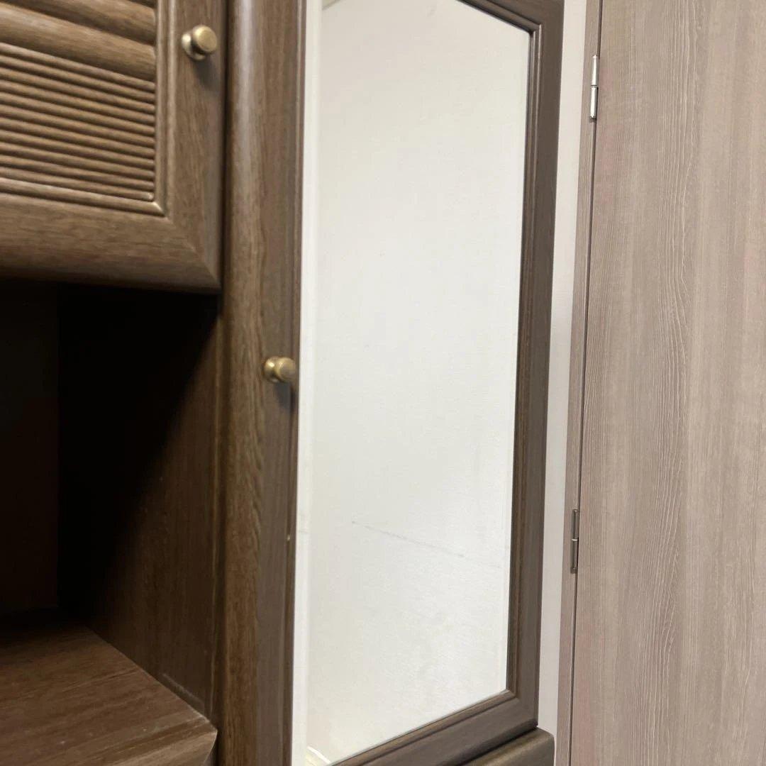 昭和レトロ ユーアイ家具 下駄箱 シューズボックス ミラー付 - メルカリ