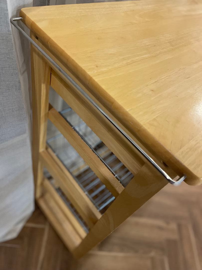 キャトルセゾン キッチンワゴン 木製 キャスター付き