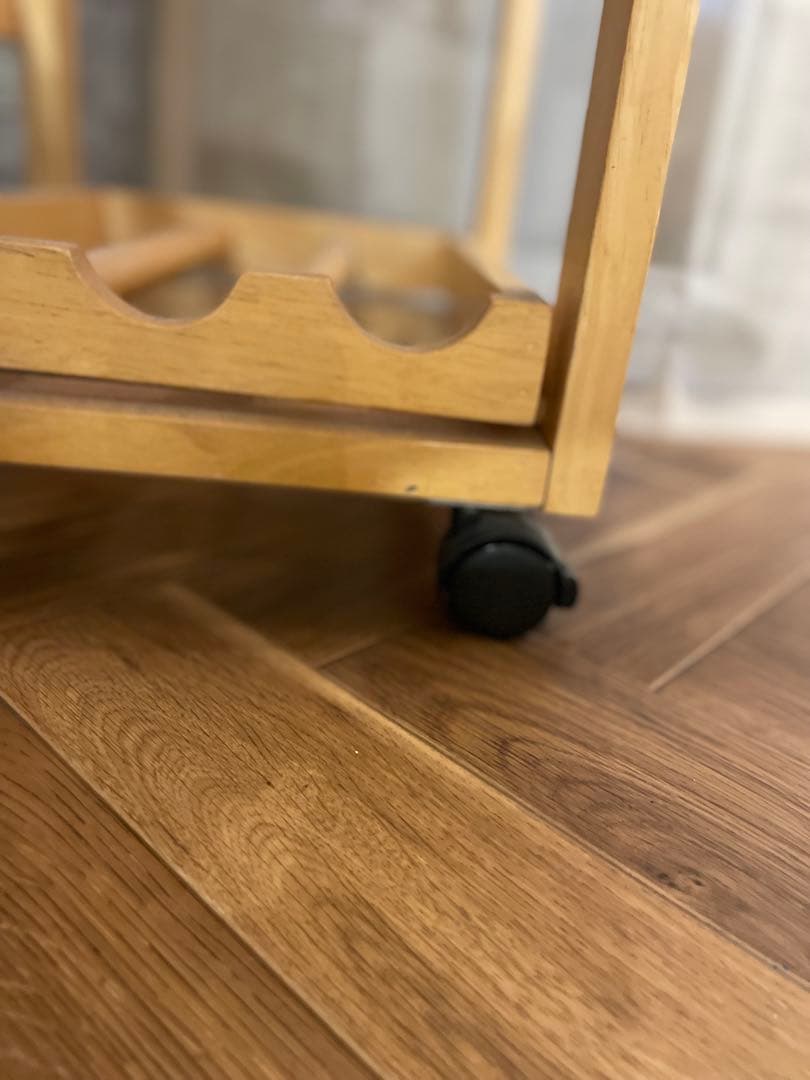 キャトルセゾン キッチンワゴン 木製 キャスター付き