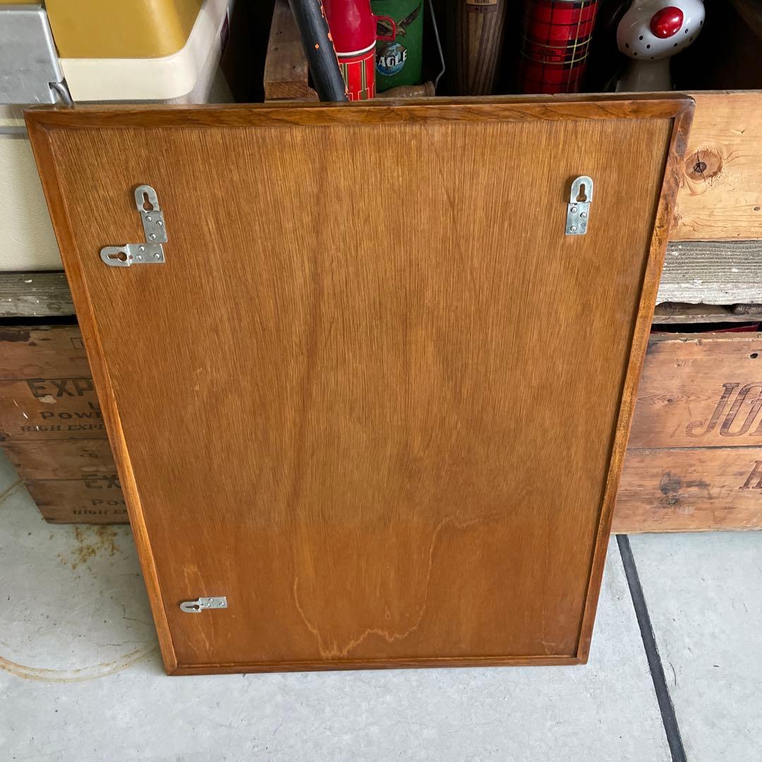 【まるこ⭐︎】デザイン ウッドミラー 壁掛け 鏡 姿見 蚤の市 レトロ