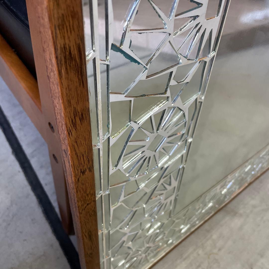 【まるこ⭐︎】デザイン ウッドミラー 壁掛け 鏡 姿見 蚤の市 レトロ