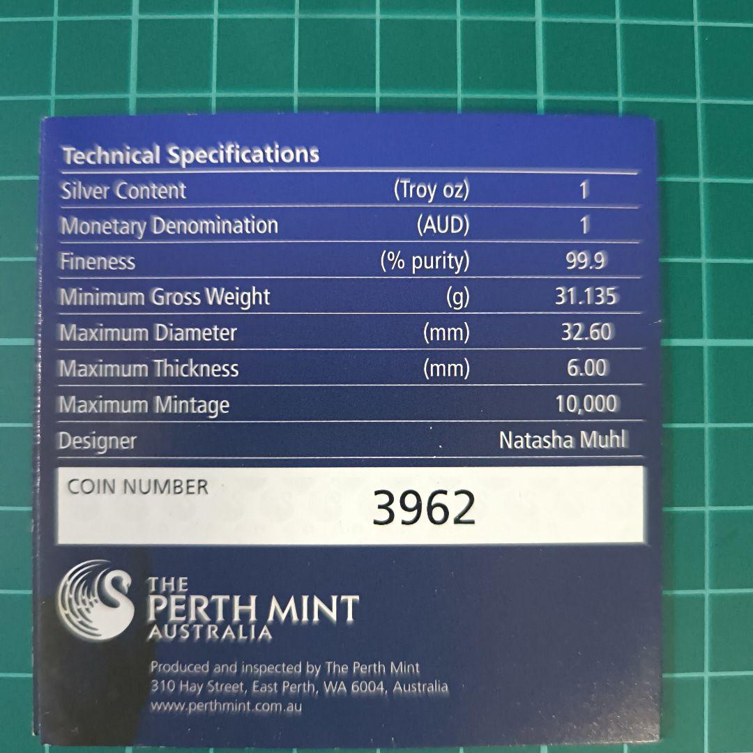 2015年 ホオジロザメ  1ドル　1オンス　銀貨