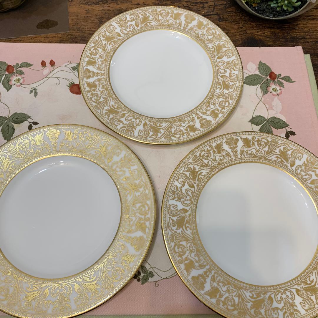 ウェッジウッド ゴールド　フロレンティーン　20.5cmデザートプレート　5枚
