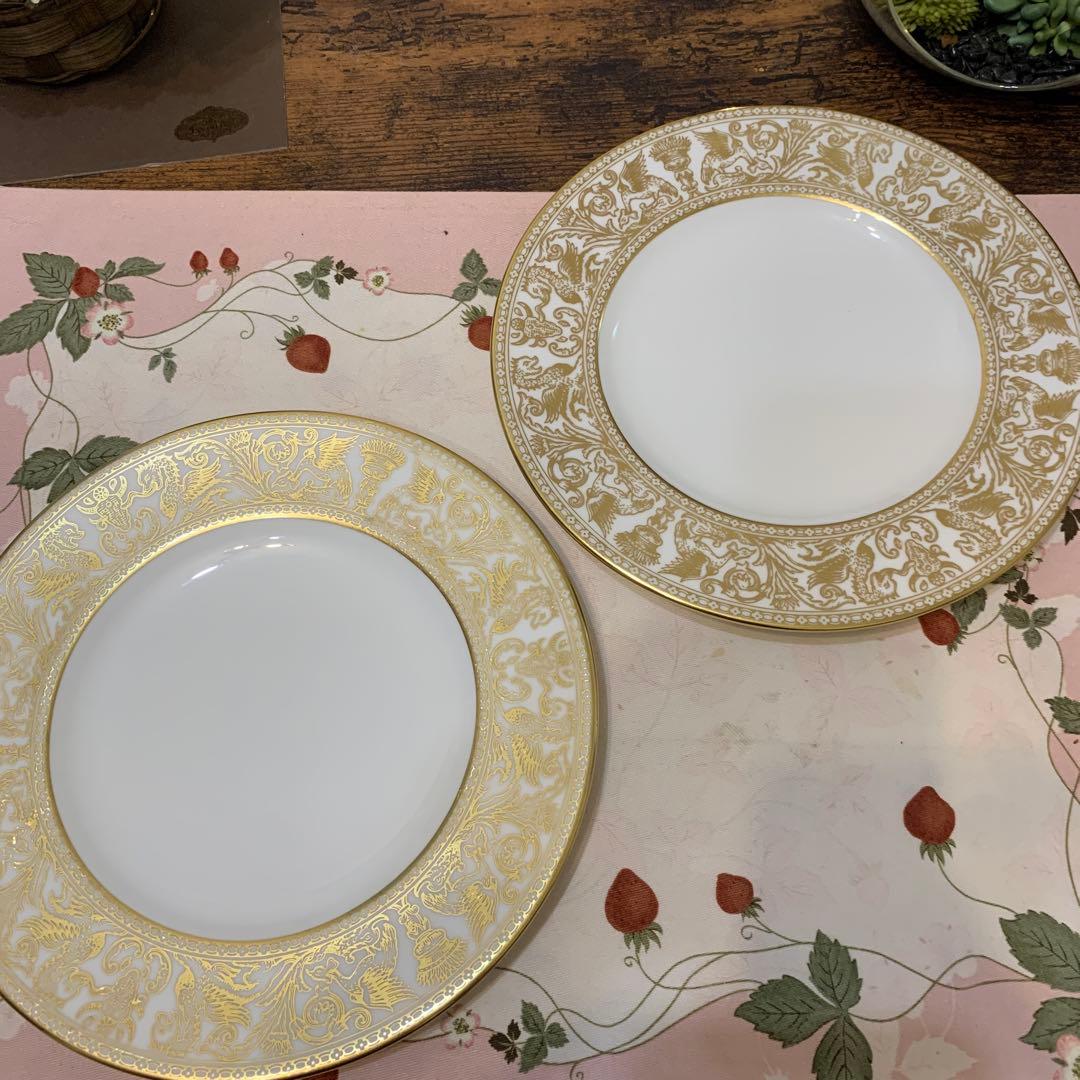 ウェッジウッド ゴールド　フロレンティーン　20.5cmデザートプレート　5枚