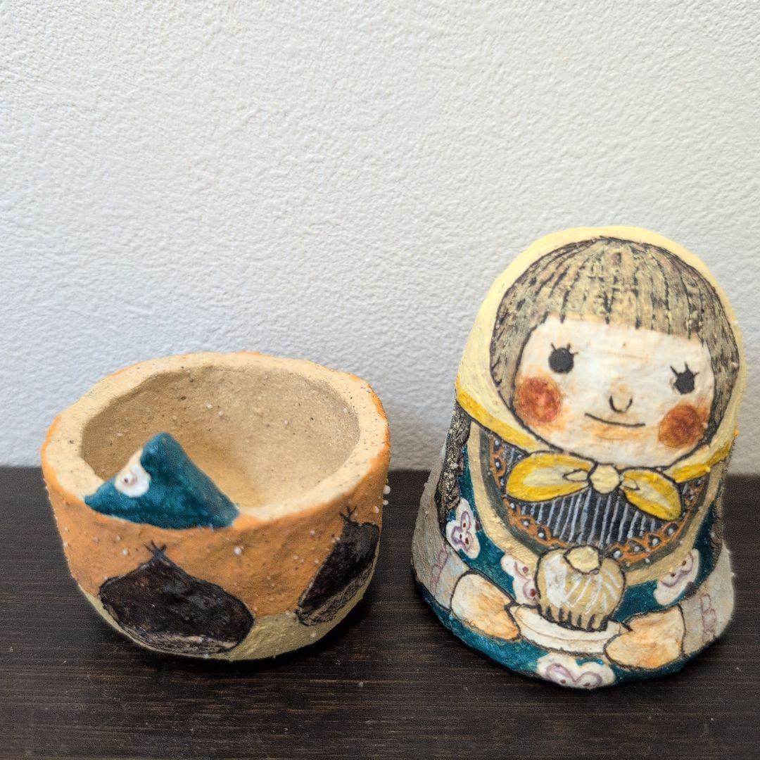 やきものHACCI　やきものはっち　さんマトリョーシカ置物