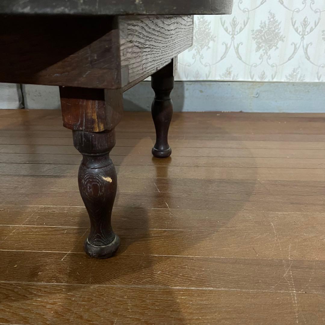 【アンティーク】昭和レトロ 木製 ろくろ脚 折り畳み ちゃぶ台 座卓 古家具