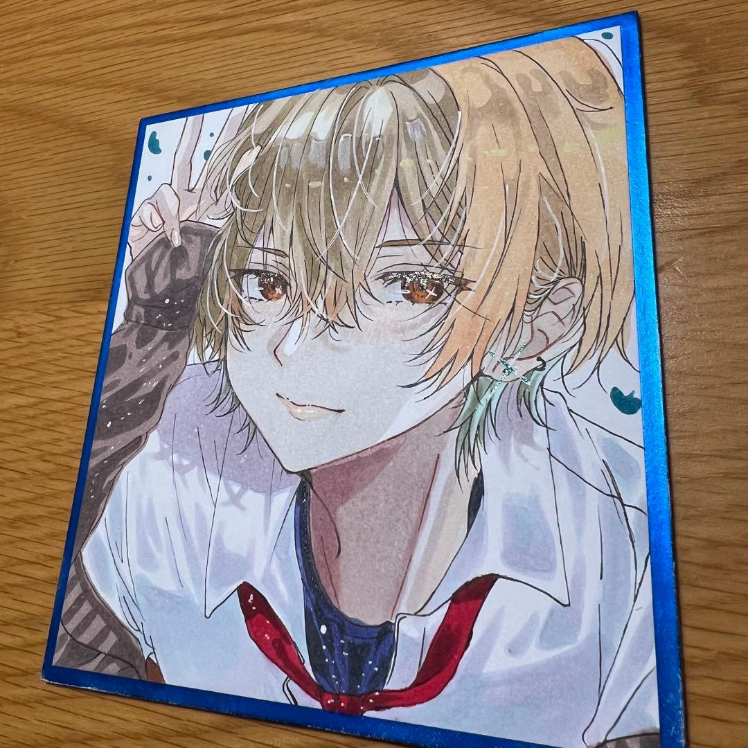 メ*ゲ様 男子 オリジナルイラスト アナログイラスト コピック 色紙 手描きイラ