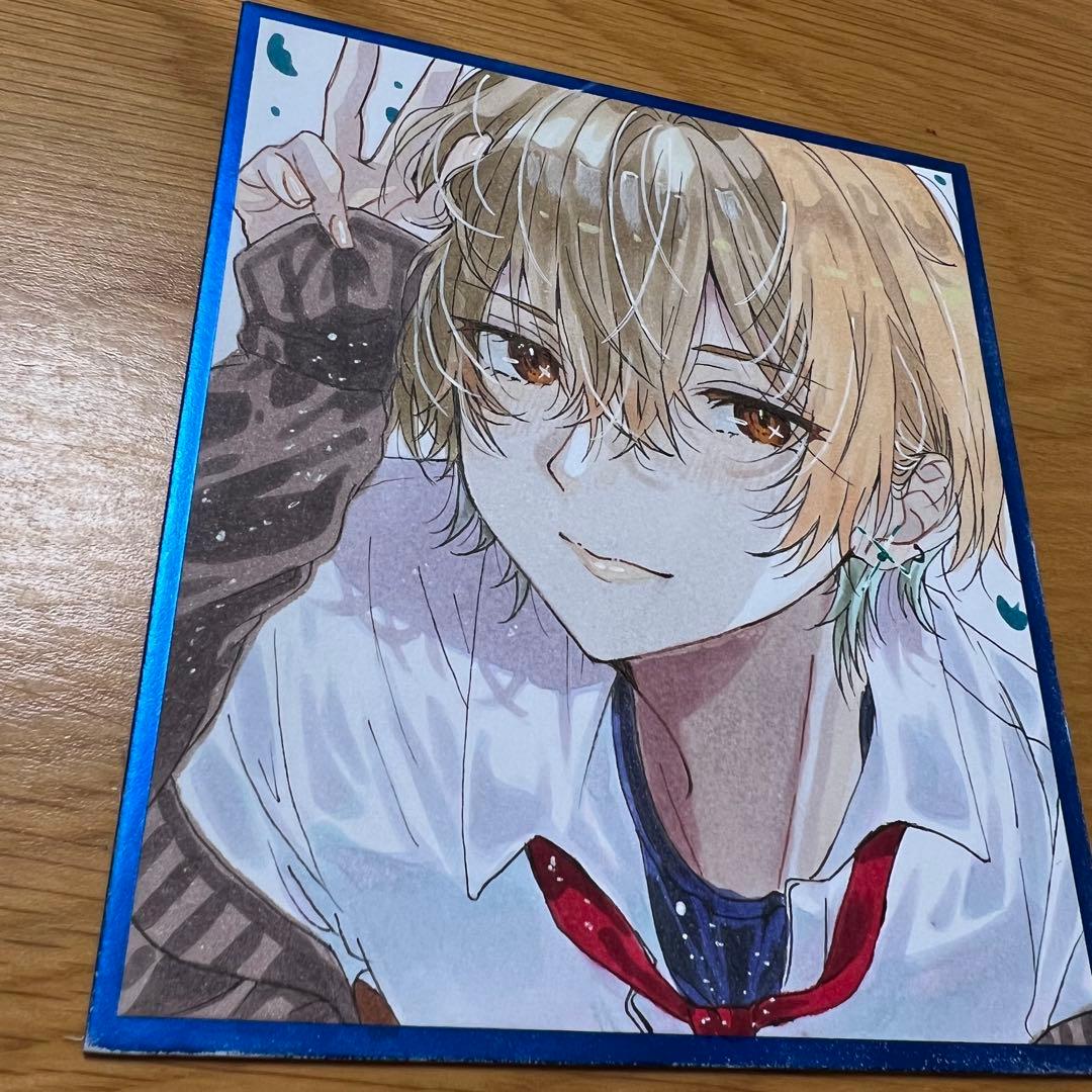 メ*ゲ様 男子 オリジナルイラスト アナログイラスト コピック 色紙 手描きイラ