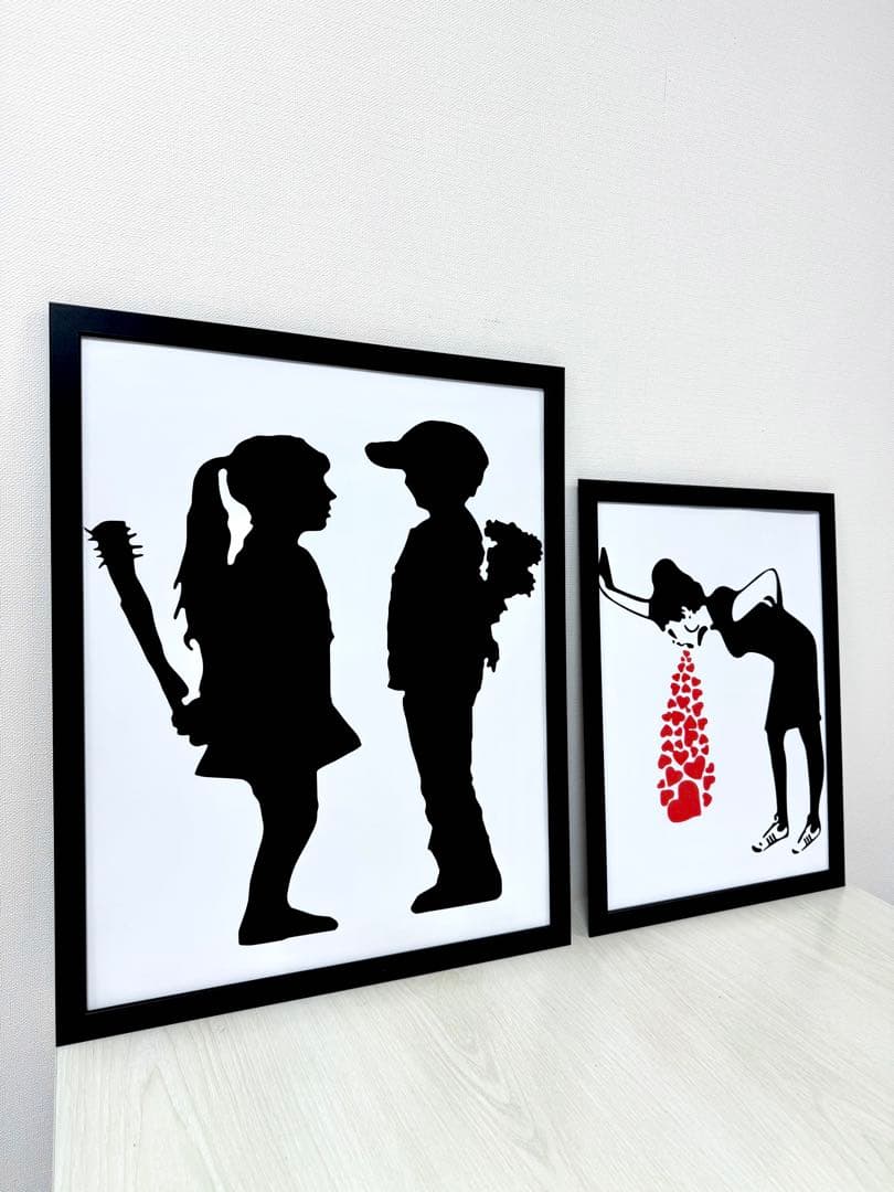 No.259フレーム付きキャンバスアート バンクシー バスキア インテリア絵画