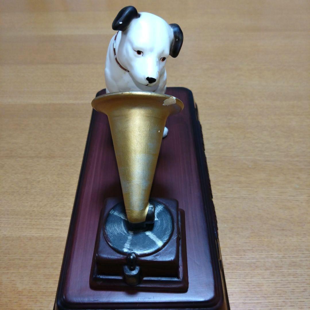 昭和レトロ】◇ビクター犬◇蓄音機とニッパー台座付◇陶器製◇超稀少