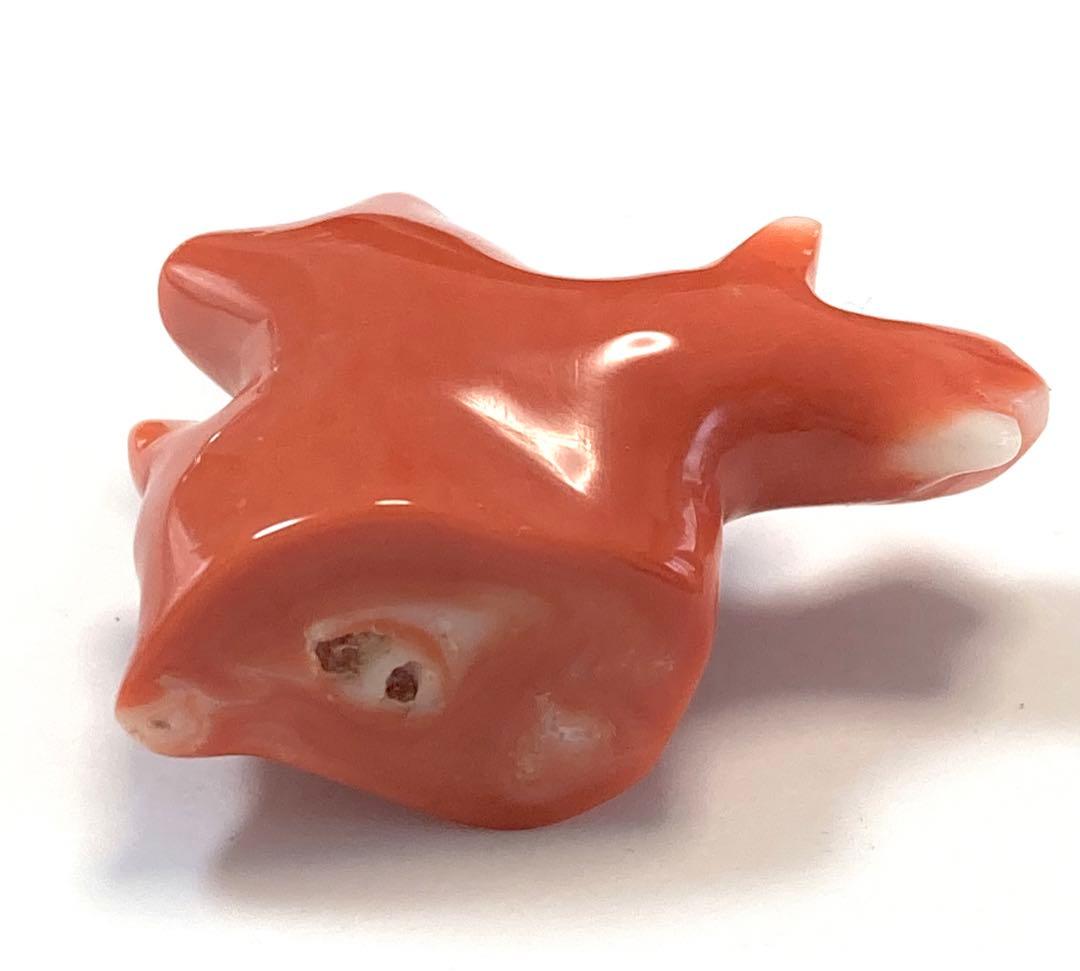 m-0918 桃珊瑚 枝 磨き済み 17.9g