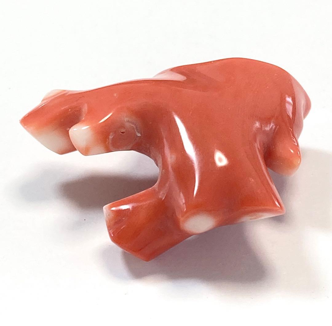 m-0918 桃珊瑚 枝 磨き済み 17.9g