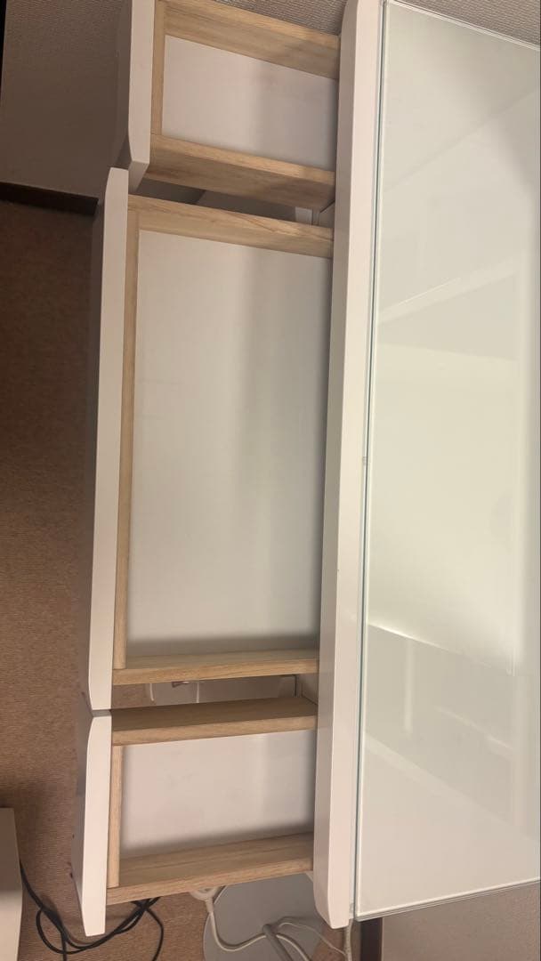 ホワイト ドレッサー 鏡台 収納付き