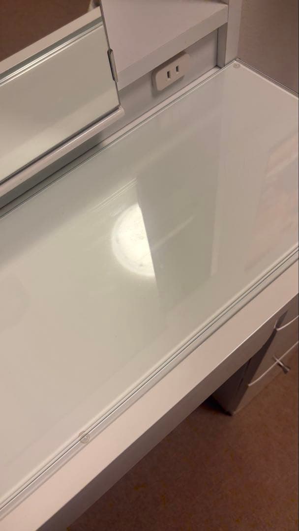 ホワイト ドレッサー 鏡台 収納付き