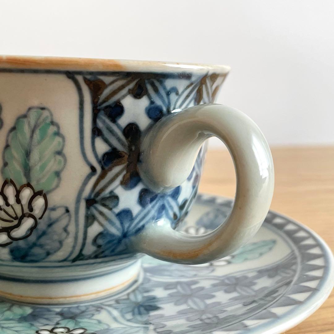 六代 佐藤走波 造 染錦 碗皿 花文 カップ＆ソーサー 有田焼 - メルカリ