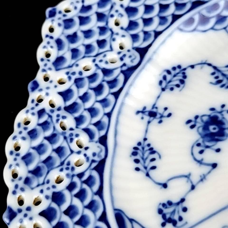 △美品△ロイヤルコペンハーゲン　ブルーフルーテッド ダブルレース プレート 2