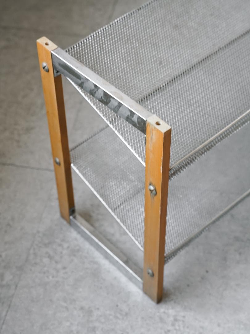 ヴィンテージ エキスパンドメタル マガジンラック/シューズラック 収納