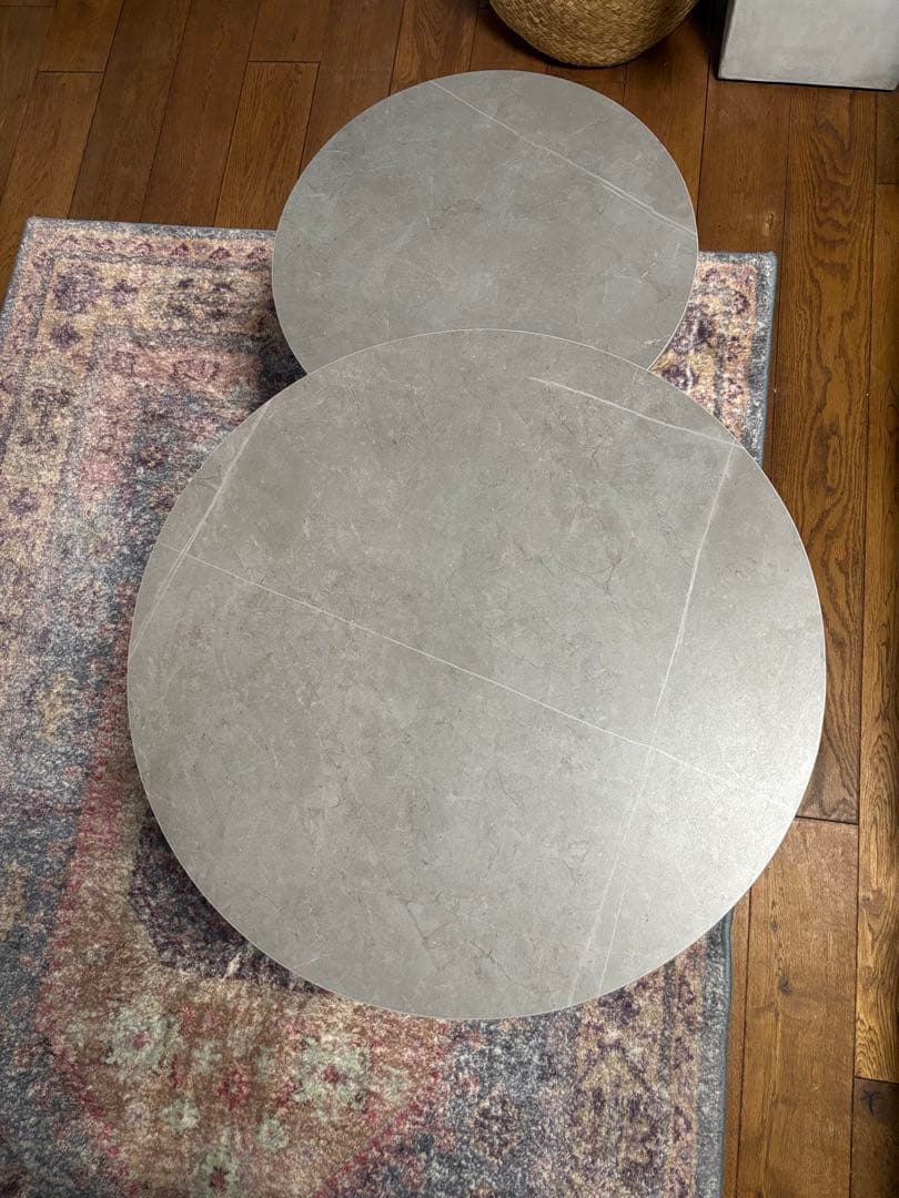 グレー センターテーブル 二個テーブル