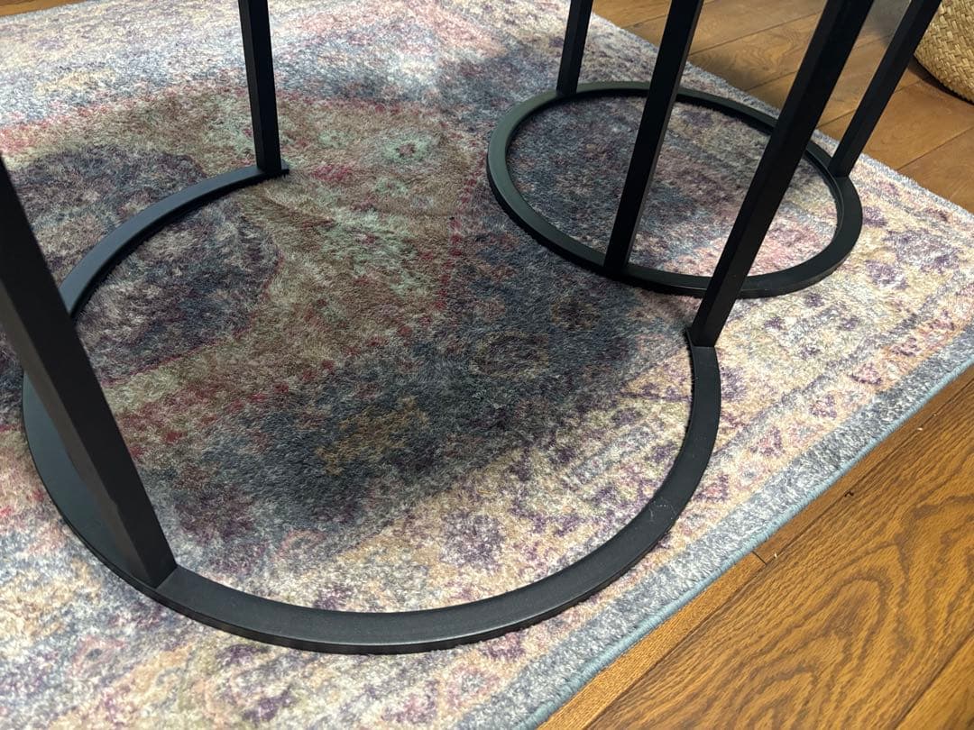 グレー センターテーブル 二個テーブル