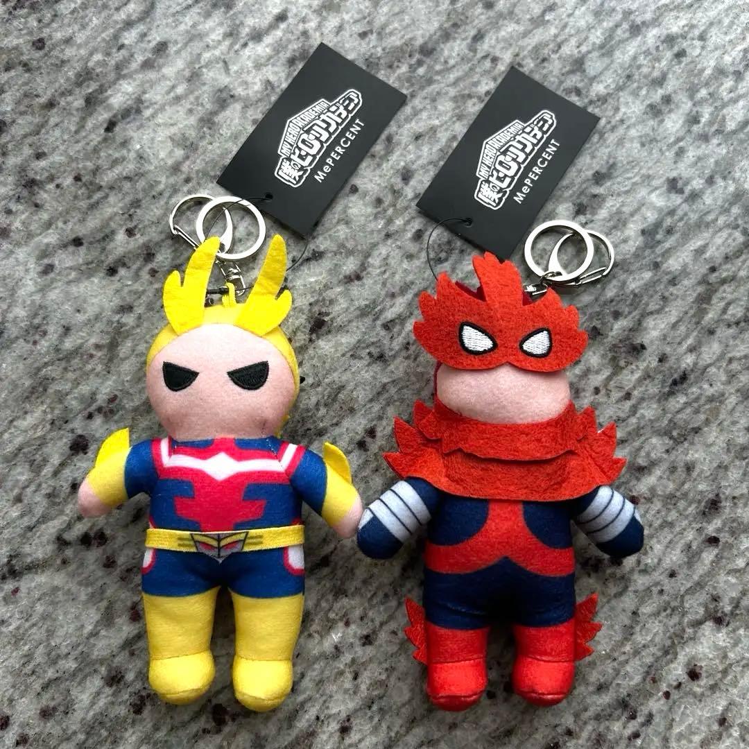 Me%】ヒロアカ ぬいぐるみキーホルダー オールマイト・エンデヴァー