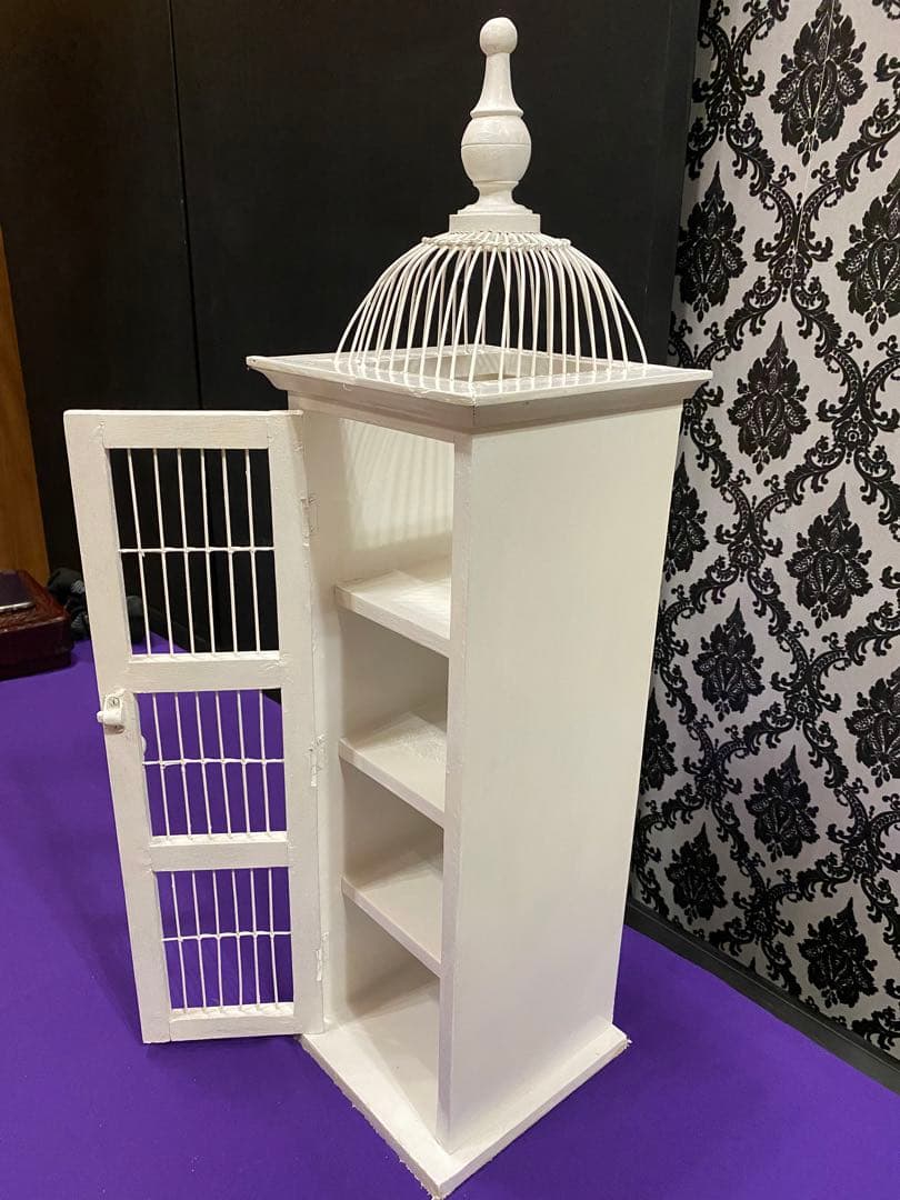 希少 ヴィンテージ♦️フレンチシャビー♦️鳥籠型　お洒落　収納棚♦️白家具♦️送料込