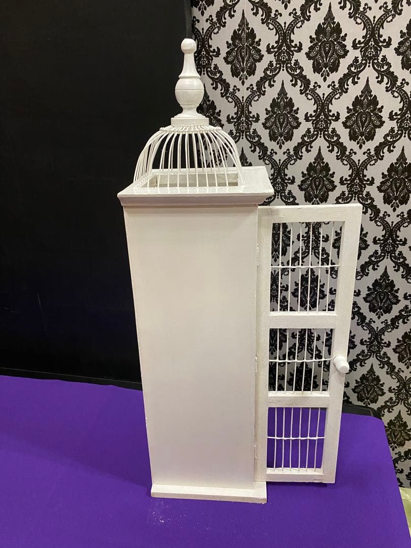 希少 ヴィンテージ♦️フレンチシャビー♦️鳥籠型　お洒落　収納棚♦️白家具♦️送料込