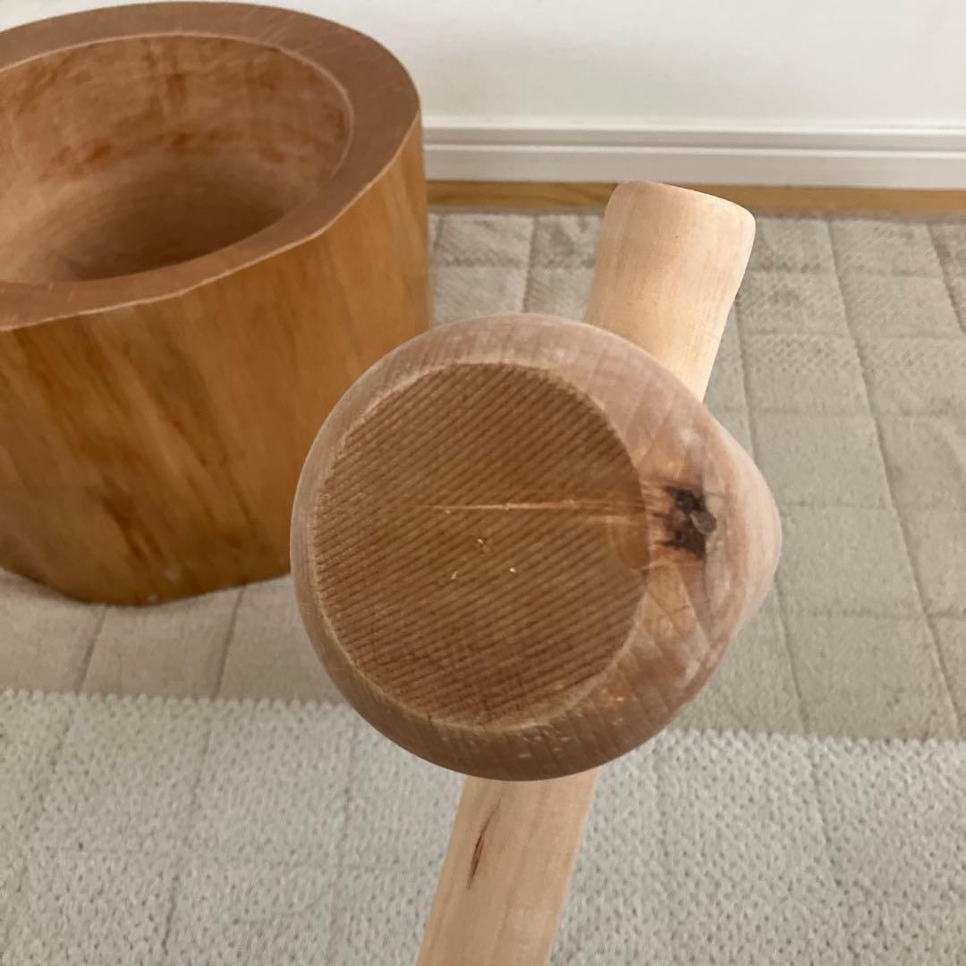 餅つきセット ミニうす　臼と杵（木製臼キネセット）5合用