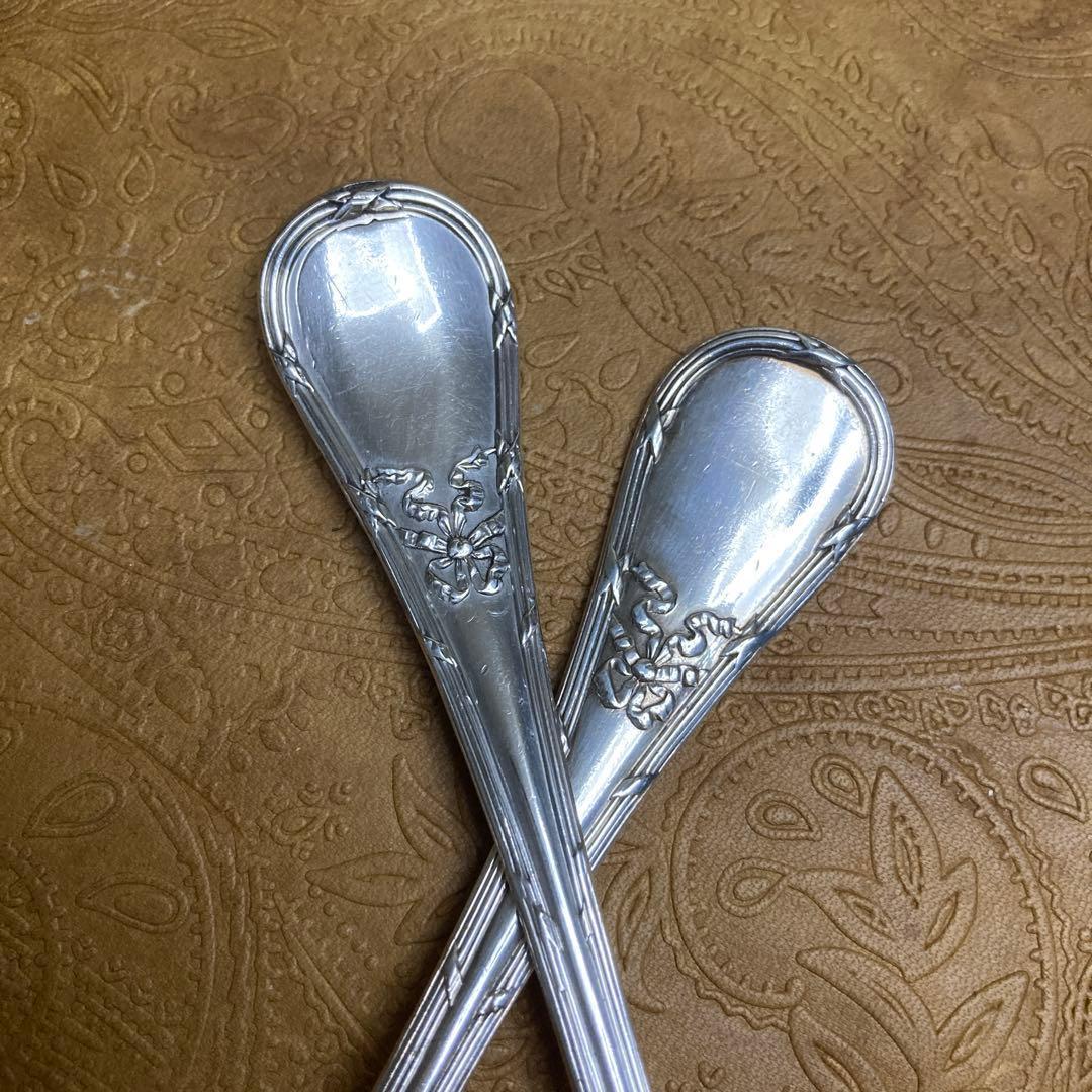 【ピュイフォルカ】純銀/100g スプーン フォーク 約18.5cm【エルメス】