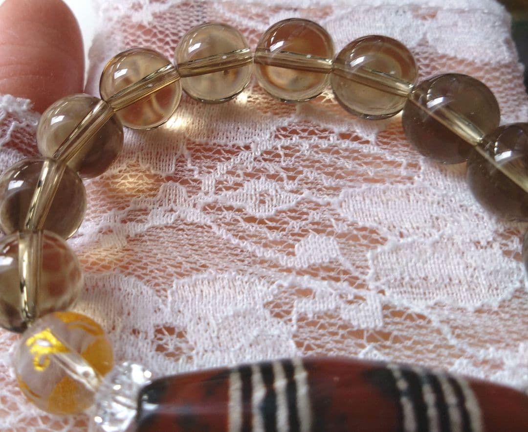 【希少 天珠】三色八線天珠 良質紅玉 ブレス ※サイズ変更OK dzibeads