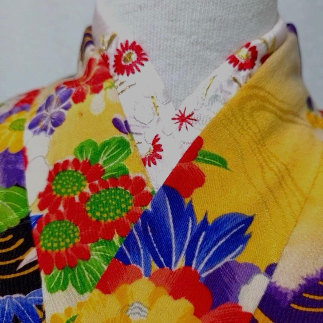 七五三　小さめ7歳　アンティーク着物　長襦袢付き　18ー9