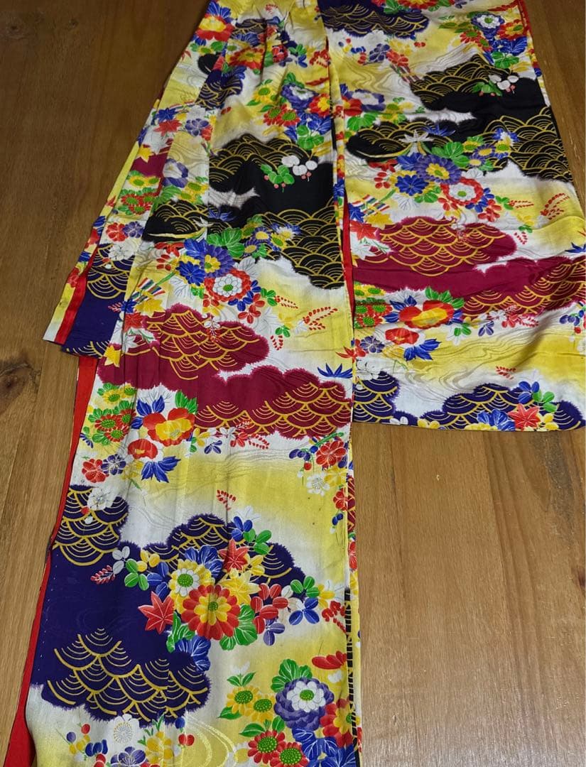 七五三　小さめ7歳　アンティーク着物　長襦袢付き　18ー9