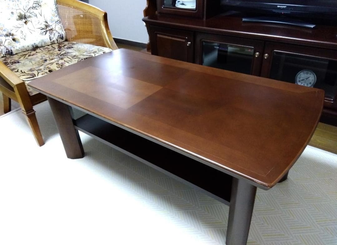 センターテーブル ドイツ ビーチ材 美品 ブラウン 横幅105cm 高さ41cm