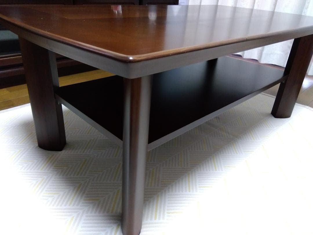 センターテーブル ドイツ ビーチ材 美品 ブラウン 横幅105cm 高さ41cm