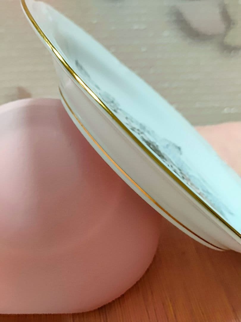 ○4190#0127 大倉陶園/レア・モノトーン花絵飾皿/chopin裏側表記