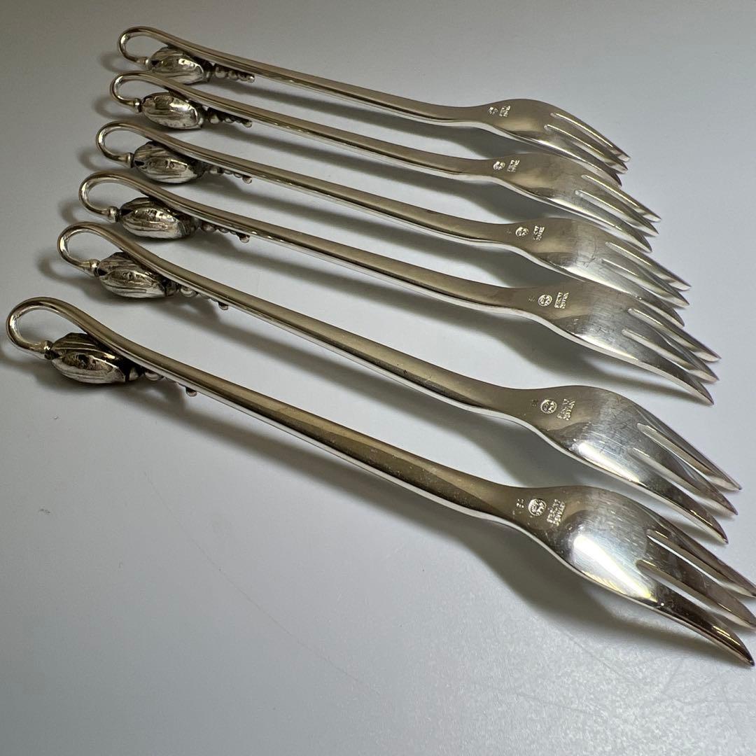 ジョージジェンセン　激レアブロッサムsterling925 デザートフォーク6本
