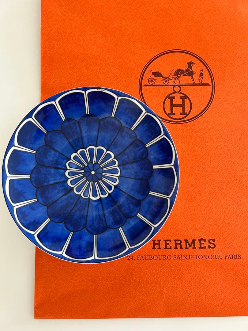 未使用　HERMES 廃盤　ブルーダイユール　パンプレート　16cm