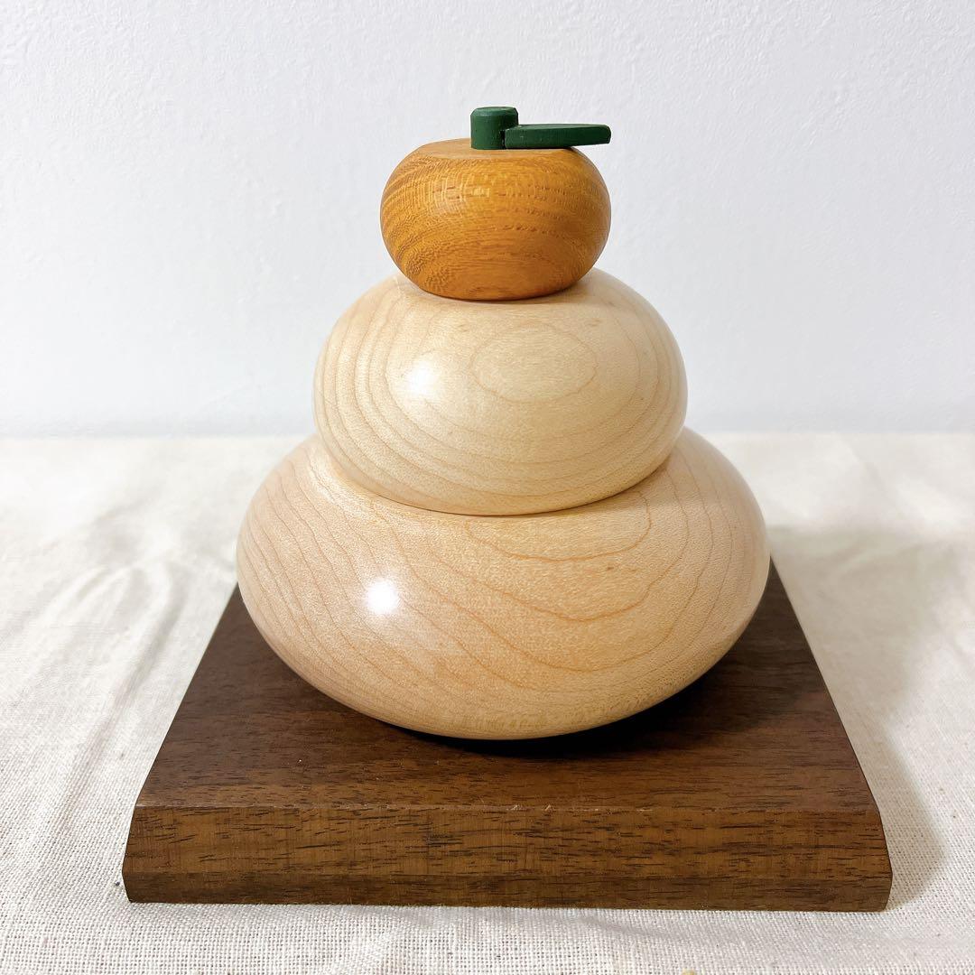 鏡餅 木製 飾り 鏡もち おしゃれ シンプル ナチュラル オブジェ 正月