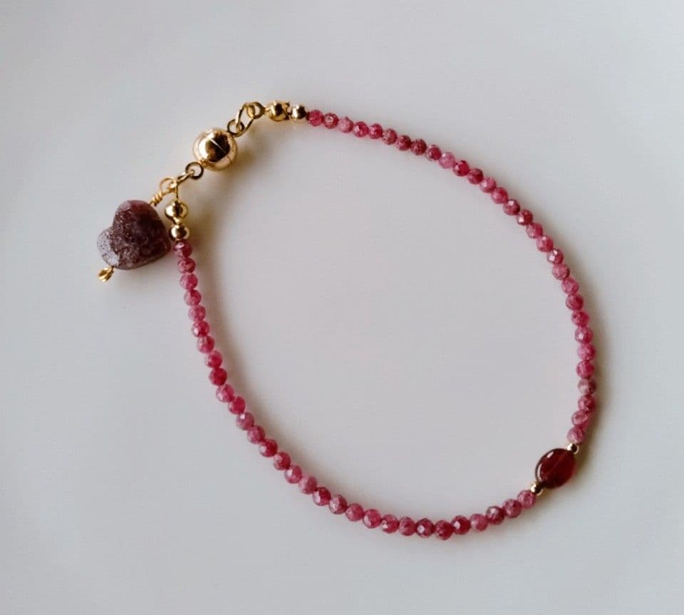 Kgf14 宝石質 高品質 天然石 ルビー ナチュラルルビー ブレスレット