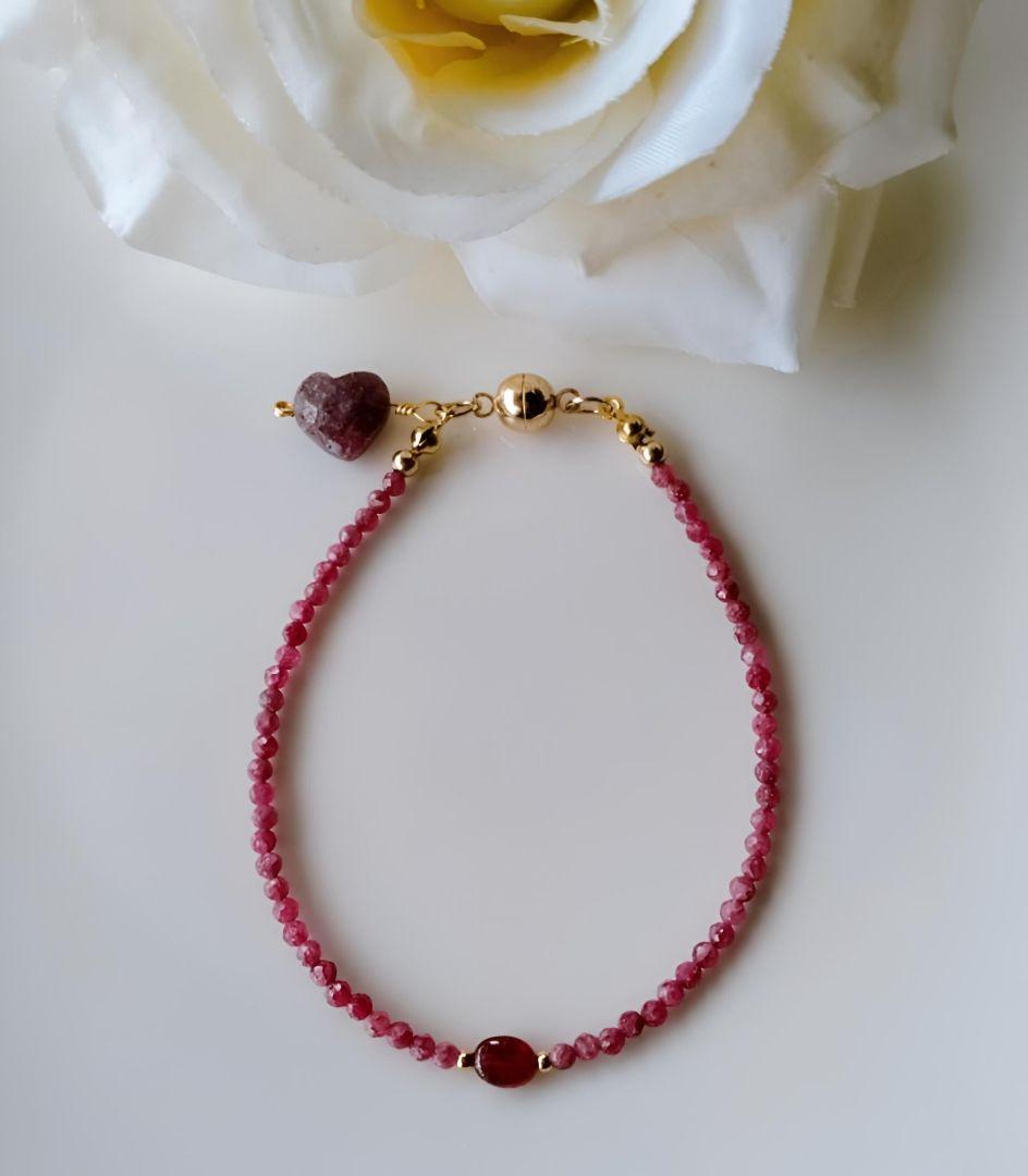 Kgf14 宝石質 高品質 天然石 ルビー ナチュラルルビー ブレスレット