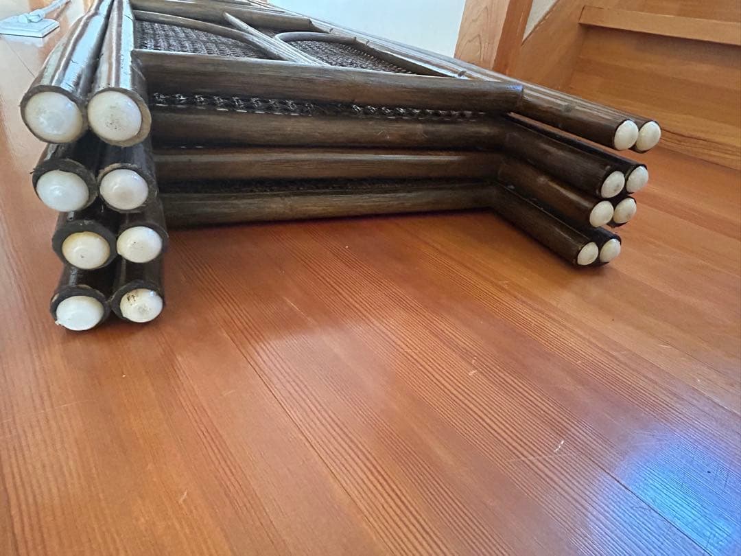 ラタン 4連 パーテーション 衝立 間仕切り ヴィンテージ 昭和レトロ