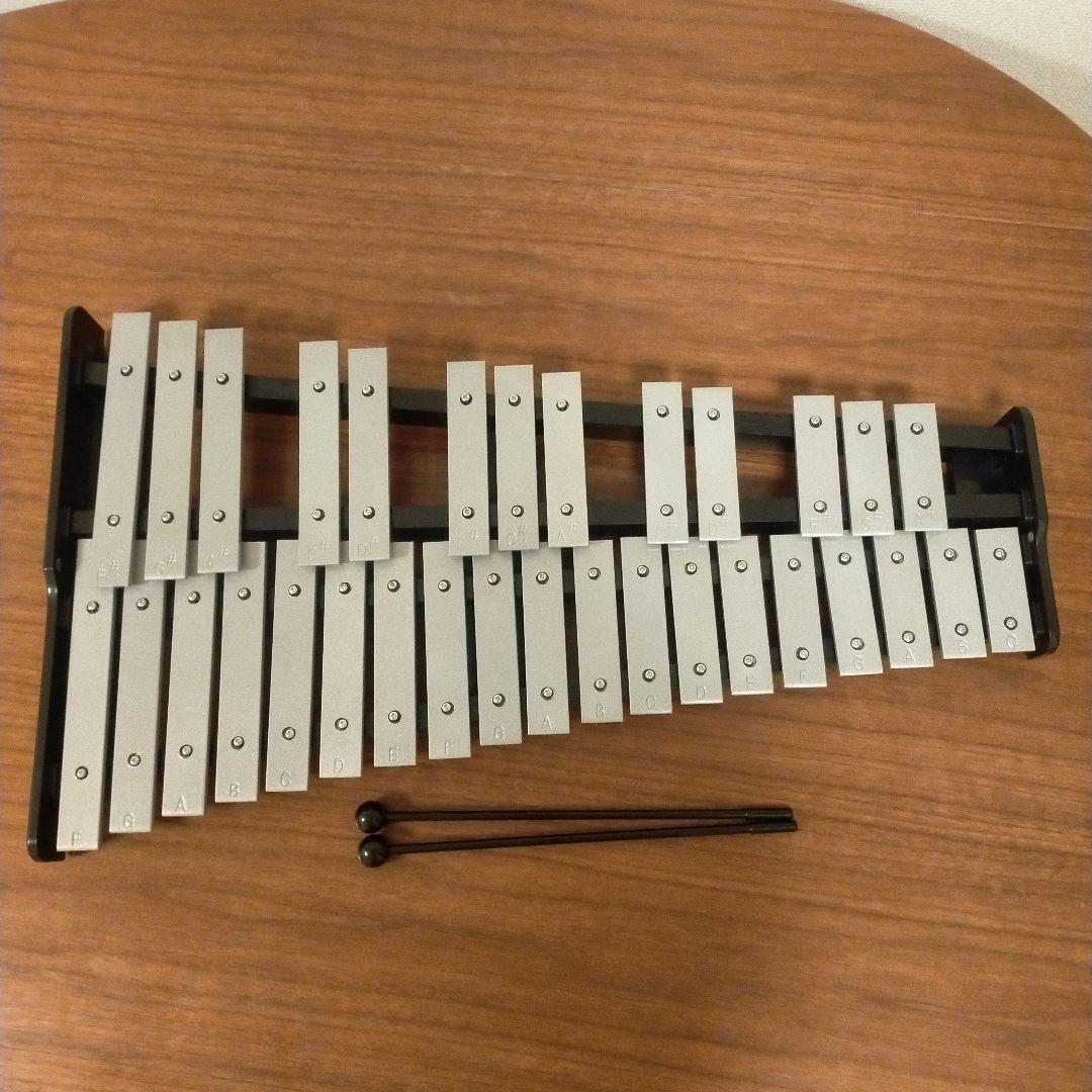 新品未使用 32音 ケース スタンド マレット付き グロッケン 鉄琴
