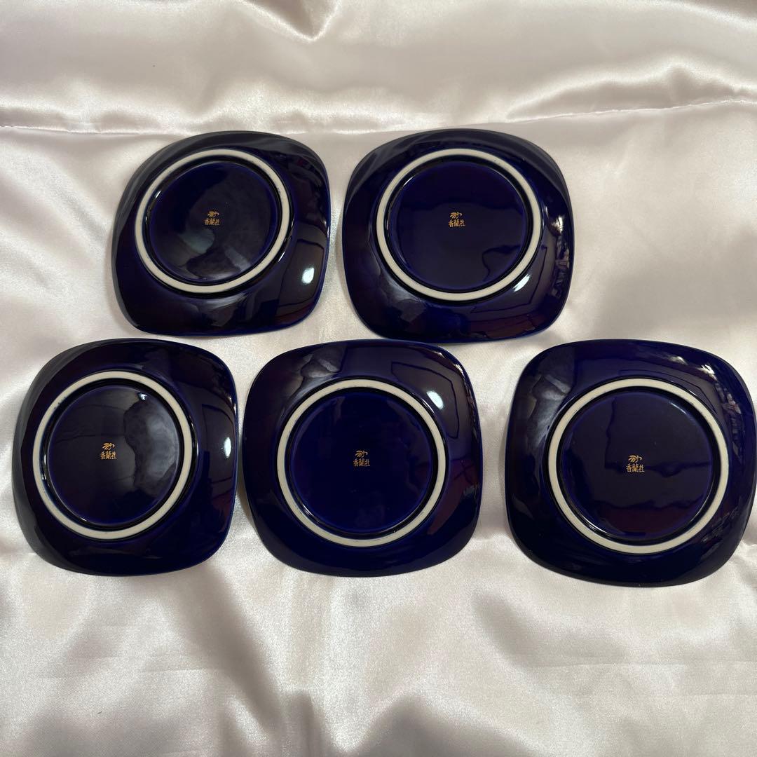 香蘭社 濃紺花柄皿 5枚セット 小皿 - メルカリ