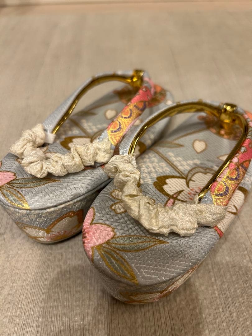 京越卸屋　七五三　3歳　着物　被布セット　くすみカラー　水色　淡青の風雅