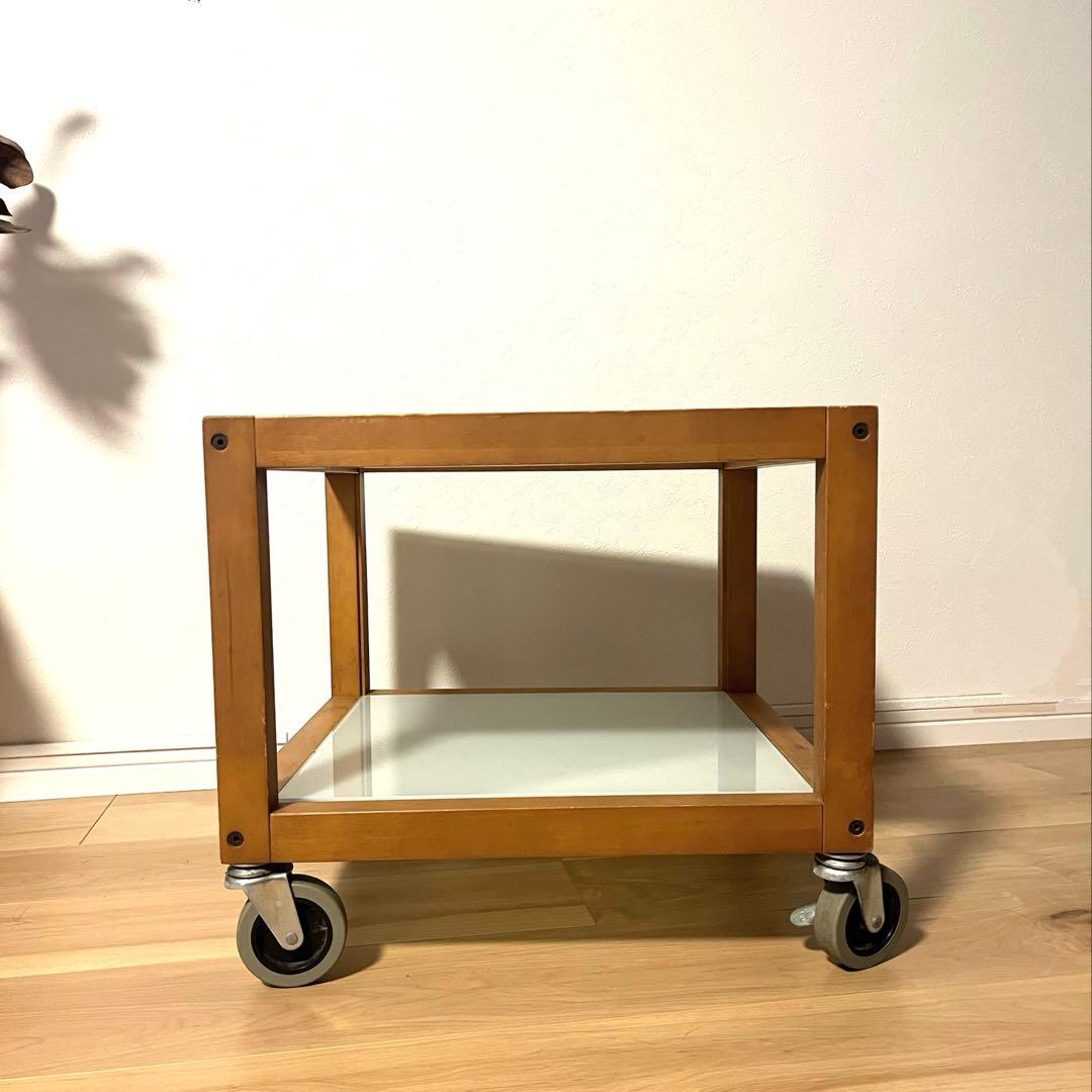 【ヴィンテージ】無印良品　希少　ガラステーブル　　キャスター付き　Vintage